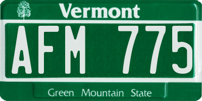 VT license plate AFM775