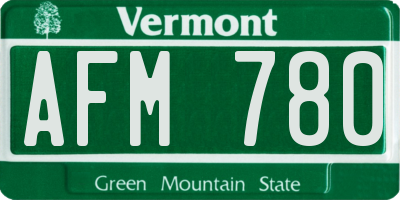 VT license plate AFM780