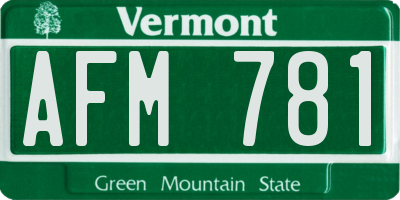 VT license plate AFM781