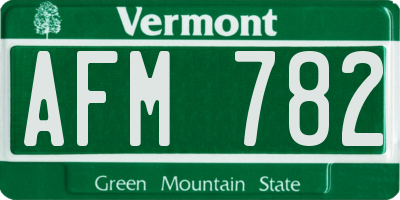 VT license plate AFM782