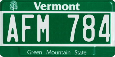 VT license plate AFM784