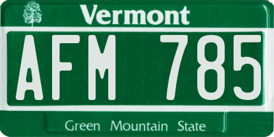 VT license plate AFM785