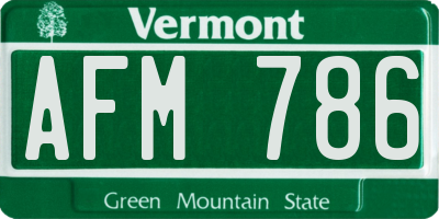 VT license plate AFM786