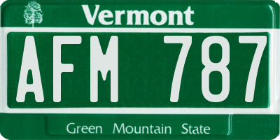 VT license plate AFM787