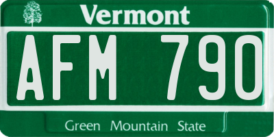 VT license plate AFM790