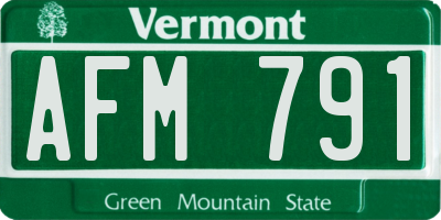 VT license plate AFM791