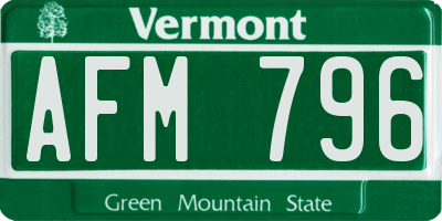 VT license plate AFM796