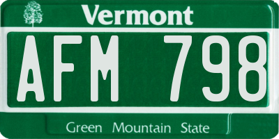 VT license plate AFM798
