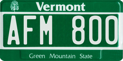 VT license plate AFM800