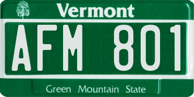 VT license plate AFM801