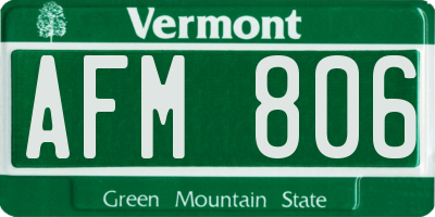 VT license plate AFM806