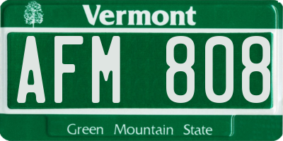 VT license plate AFM808