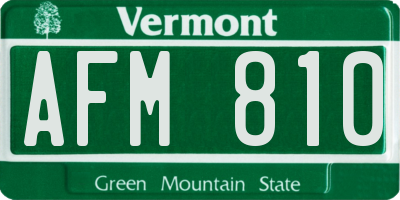 VT license plate AFM810