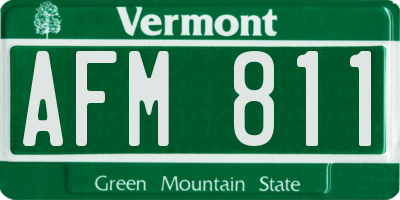VT license plate AFM811