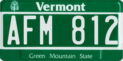 VT license plate AFM812