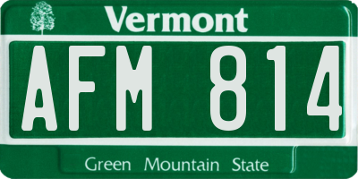 VT license plate AFM814