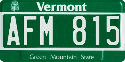 VT license plate AFM815
