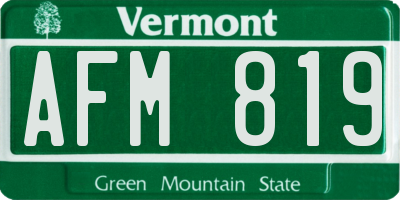VT license plate AFM819