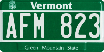 VT license plate AFM823