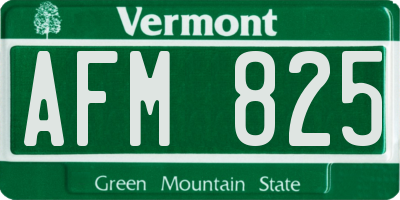 VT license plate AFM825