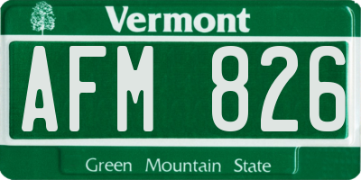 VT license plate AFM826