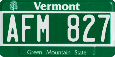 VT license plate AFM827