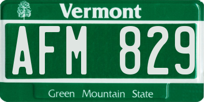 VT license plate AFM829