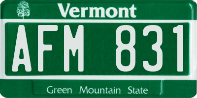 VT license plate AFM831
