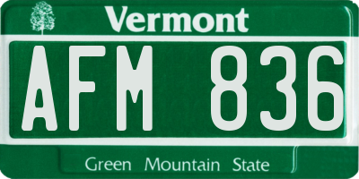 VT license plate AFM836