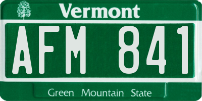 VT license plate AFM841