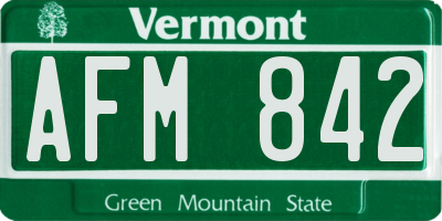 VT license plate AFM842