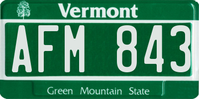 VT license plate AFM843