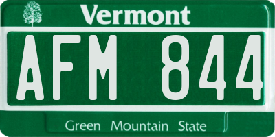 VT license plate AFM844