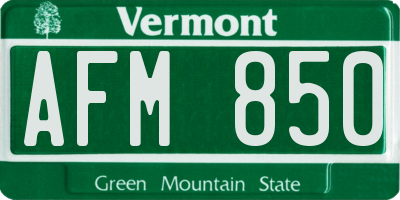 VT license plate AFM850