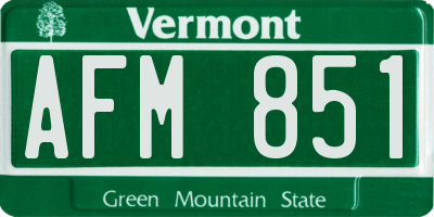VT license plate AFM851