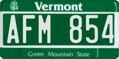 VT license plate AFM854