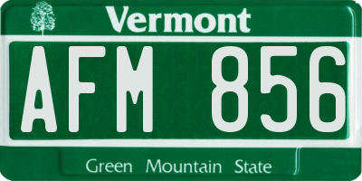 VT license plate AFM856