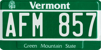 VT license plate AFM857