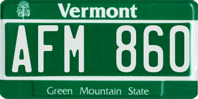 VT license plate AFM860