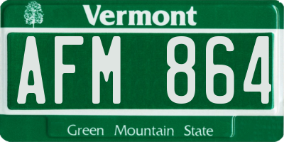 VT license plate AFM864
