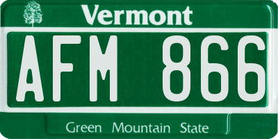 VT license plate AFM866