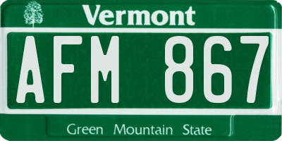 VT license plate AFM867
