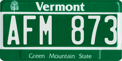 VT license plate AFM873
