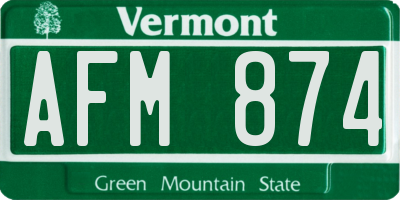 VT license plate AFM874