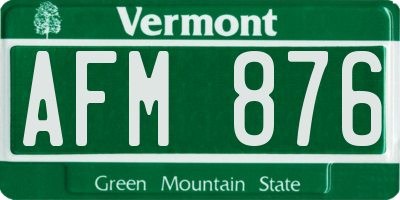 VT license plate AFM876