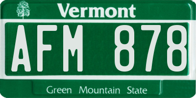 VT license plate AFM878