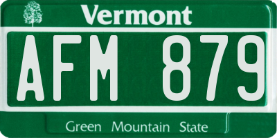 VT license plate AFM879