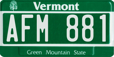 VT license plate AFM881