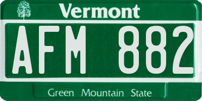 VT license plate AFM882