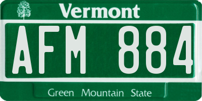 VT license plate AFM884